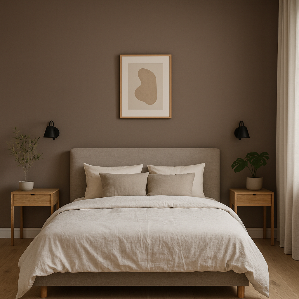 Pudrig-Matte Wandfarbe "Nussnougat"